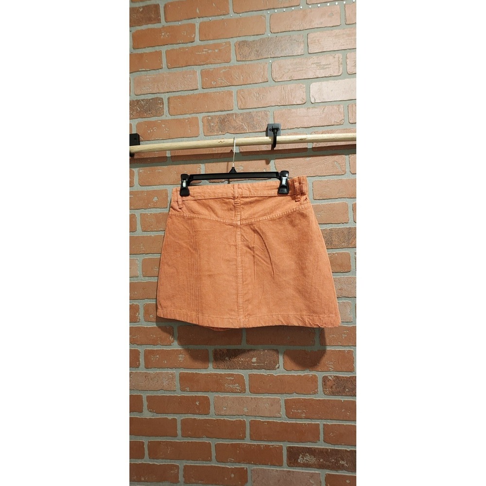 Free People Corduroy Mini Skirt Burnt Orange Button Front A-Line Size 4 sku18 - Picture 12 of 13